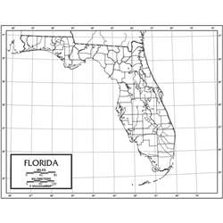 Outline Map Laminated Florida, UNI21231