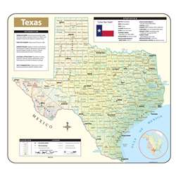 Shaded Relief Map Rolled Texas, UNI28412