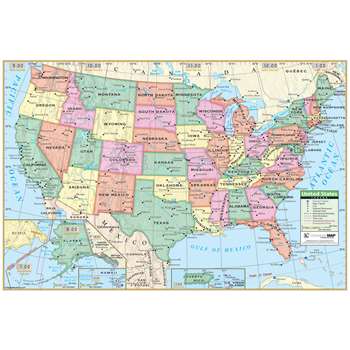 Laminated Us Notebook Maps With Us Facts 10Pk, UNIM1747827