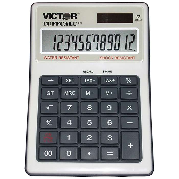 Water & Shock Resistant Calculator W Tax Keys 12 Digit - Vct99901 By Victor Technology