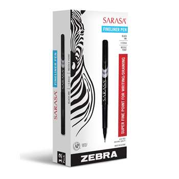 Black Zebra Sarsa Fineline Pen-12 Pack