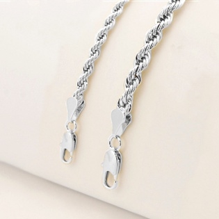 24" SILVER ROPE CHAIN / CHR 024 S