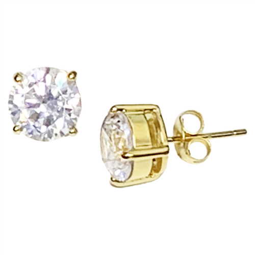 PRONG SET PUSH BACK WITH 14KT GOLD PLATED / EPR G ( ROUND CLEAR )