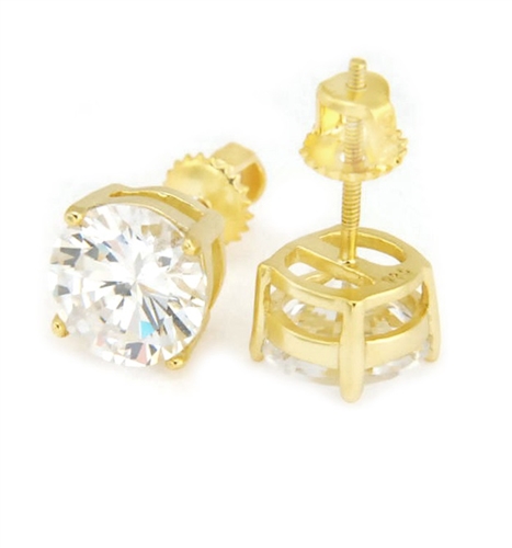 SCREW BACK EARRING (CLEAR ROUND) / EPS