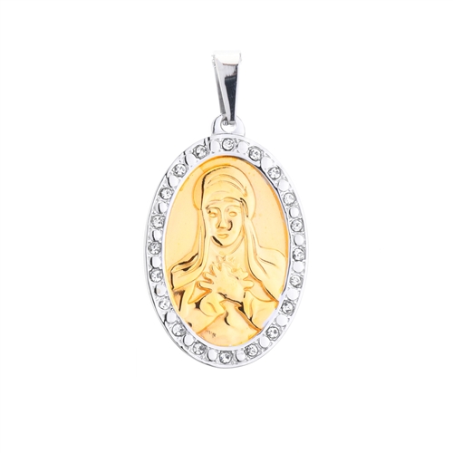 STAINLESS STEEL MARIA PENDANT ( WITH STONE ) / SSC 042