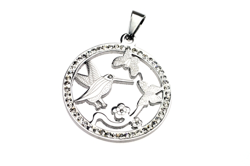 STAINLESS STEEL PENDANT (HUMMING BIRD) / SSC 204