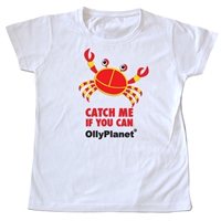 Catch Me if You Can - Red Crab Tee for Kids! A great t-shirt for kids that love the beach and the ocean!