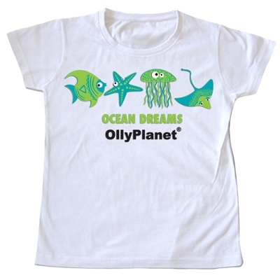 Ocean dreams shirt in green for toddlers