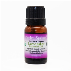 Twelve Springs Certified Organic Lavender Essential Oil
