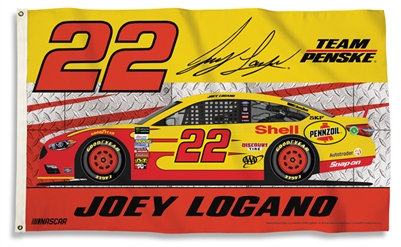 2017 Joey Logano #22 Shell Pennzoil 3'x5' Double Sided Flag