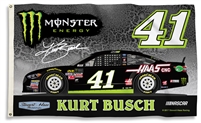2017 Kurt Busch #41 Monster Energy 3'x5' Double Sided Flag