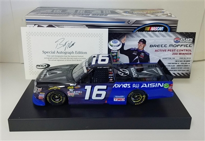 Autographed 2018 Brett Moffitt #16 Aisin Group Atlanta Race Win 1/24 Truck