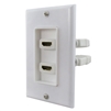 WholesaleCables.com 2-port Inset Wall Plate with Built-in Flexible High Speed HDMI Cable 2813