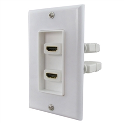 WholesaleCables.com 2-port Inset Wall Plate with Built-in Flexible High Speed HDMI Cable 2813