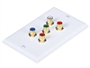 WholesaleCables.com 5 RCA Component Two-Piece Inset Wall Plate (RGB + Audio) - Coupler Type 2999