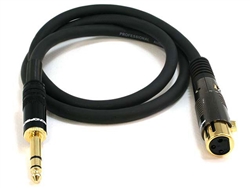 WholesaleCables.com 3ft Premier Series XLR Female to 1/4inch TRS Male 16AWG Cable