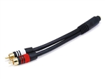 6in Premium 3.5mm Stereo Female to 2x RCA Male Cable
