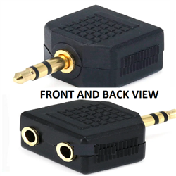 3.5mm TRS Stereo Plug to 2x 3.5mm TRS Stereo Jack Splitter Adapter