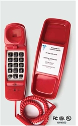 RED Emergency Trimline Analog Wall Mountable Telephone T4-R Hospital Hotel Motel Phone