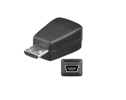 Hi-Speed USB 2.0 Mini-B 5-Pin Female to Micro-B Male Adapter