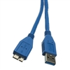 WholesaleCables.com 10U3-03103 3ft Micro USB 3.0 Cable Blue Type A Male to Micro-B Male