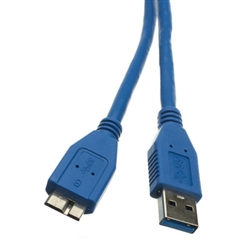 WholesaleCables.com 10U3-03103 3ft Micro USB 3.0 Cable Blue Type A Male to Micro-B Male