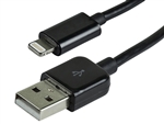 WholesaleCables.com WC-0012-71703 3ft black Apple MFi Certified Lightning to USB Charge & Sync Cable