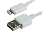 WholesaleCables.com WC-0012-71803 3ft white Apple MFi Certified Lightning to USB Charge & Sync Cable