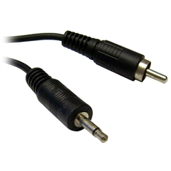 10A1-07106 6ft 3.5mm Mono Male to RCA Male Cable Black