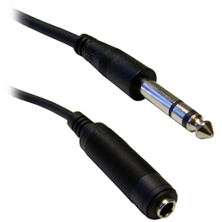 WholesaleCables.com 10A1-62206 6ft 1/4 inch Stereo Extension Cable TRS Balanced 1/4 inch Male to 1/4 inch Female