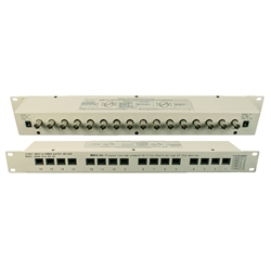 10B1-22240 16 Channel Rackmount Video Balun with RJ45 in (16x) and BNC out (16x) 18 Volts DC Input