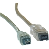WholesaleCables.com 10E3-94010 10ft Firewire 400 9 Pin to 4 Pin cable Clear IEEE-1394a