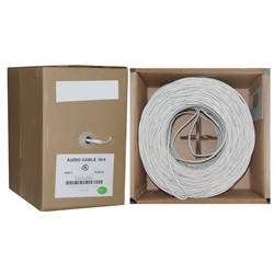 10G2-491SF 500ft Speaker Cable White Pure Copper CM / Inwall rated 16/4 (16 AWG 4 Conductor) 65 Strand / 0.16mm Pullbox