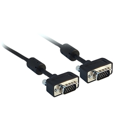 WholesaleCables.com 10H1-11103 3ft Slim SVGA Cable with Ferrites Black HD15 Male Coaxial Construction 32 AWG