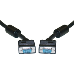 WholesaleCables.com 10H1-20110 10ft SVGA Cable with Ferrites Black HD15 Male Coaxial Construction Double Shielded