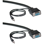 WholesaleCables.com 10H1-29103 3ft Shielded SVGA Cable with 3.5mm Audio Black HD15 Male Coaxial Construction Double Shielded