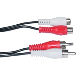 WholesaleCables.com 10R1-02206 6ft RCA Stereo Audio Extension Cable 2 RCA Male to 2 RCA Female