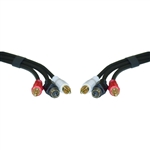 WholesaleCables.com 10S2-03112 12ft S-Video and RCA Stereo Audio Cable MiniDin4 Male and 2 RCA Male