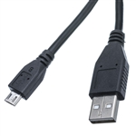 10U2-03100.5BK 6 inch USB 2.0 Type A to Micro B Cable Black Type A Male / Micro-B Male