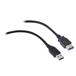 WholesaleCables.com 10U3-02103EBK 3ft USB 3.0 Extension Cable Black Type A Male / Type A Female