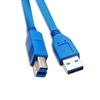 WholesaleCables.com 10U3-02215 15ft USB 3.0 Printer / Device Cable Blue Type A Male to Type B Male