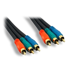 10V2-03506  -  6FT Black Component Video Cable 3 RCA (RGB) Male