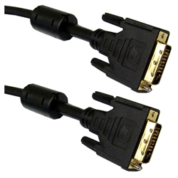 WholesaleCables.com 10V2-05301BK-F 1meter 3.3ft DVI-D Dual Link Cable with Ferrite Bead Black DVI-D Male