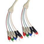 WholesaleCables.com 10V2-13106 6ft RCA Component Video With Audio Cable 3 RCA Male (RGB) and 2 RCA Male (Audio)