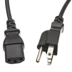 10W1-01201 1ft Computer / Monitor Power Cord Black NEMA 5-15P to C13 10 Amp UL/CSA rated