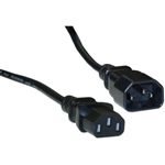 WholesaleCables.com 10W1-02201 1ft Computer / Monitor Power Extension Cord Black C13 to C14 10 Amp UL/CSA rated