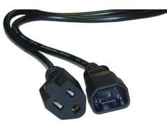 WholesaleCables.com 10W1-05203 3ft Power Cord Adapter Black C14 to NEMA 5-15R 10 Amp UL/CSA rated