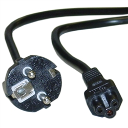 10W1-15306 6ft European Notebook/Laptop Power Cord Europlug or CE 7/7 to C5 Polarized VDE Approved