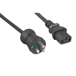 10W1-51010BK  10ft Hospital Grade Green Dot Power Cord Nema 5-15 to C13 18 AWG SJT  10 Amp / 125 Volt Black