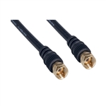 10X2-01125G 25ft F-pin RG59 Coaxial Cable Black F-pin Male Gold connectors